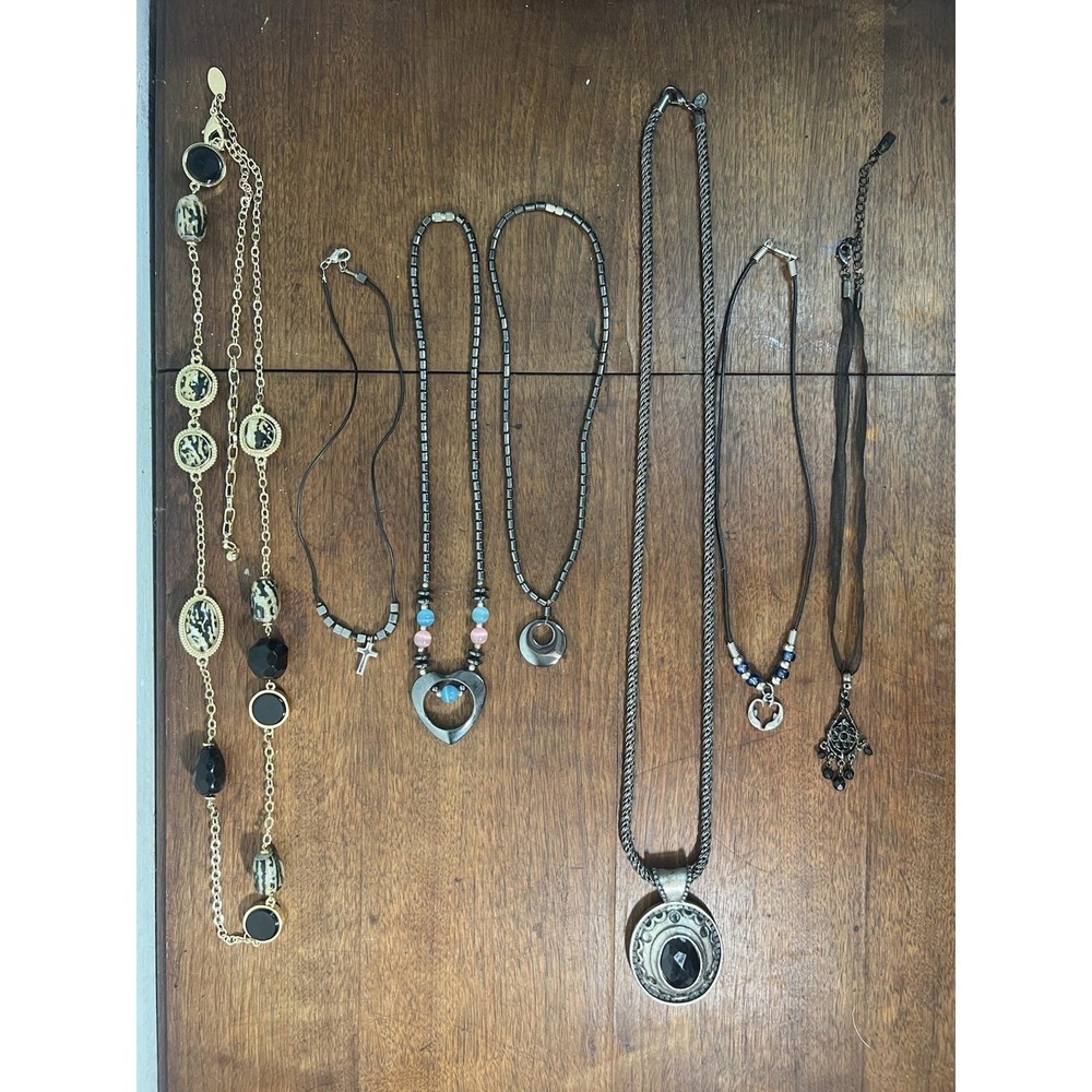 Vtg 90s Y2k Jewelry Bundle Necklaces Black Goth Chiq Chicos Chunky Statement